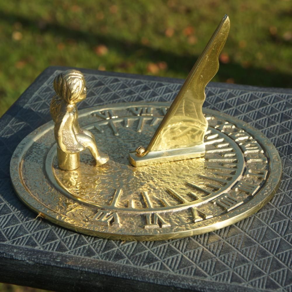 Solid Brass "Guardian Angel" Sundial - 100mm 
