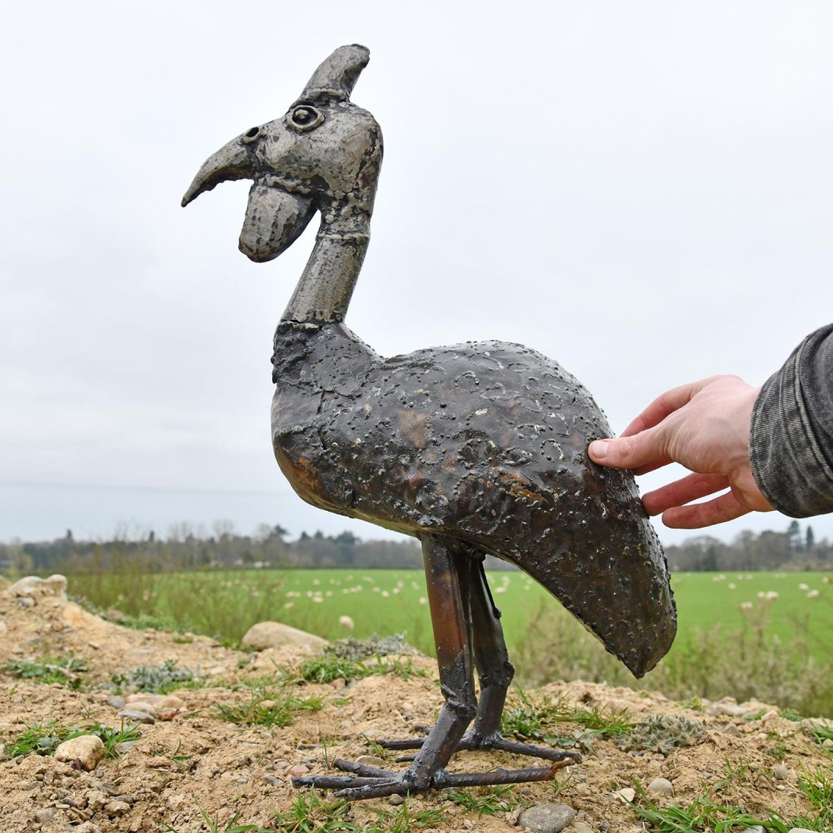 Guinea Fowl Recycled Metal Garden Sculpture to Scale Guinea Fowl Recycled Metal Garden Sculpture to Scale
