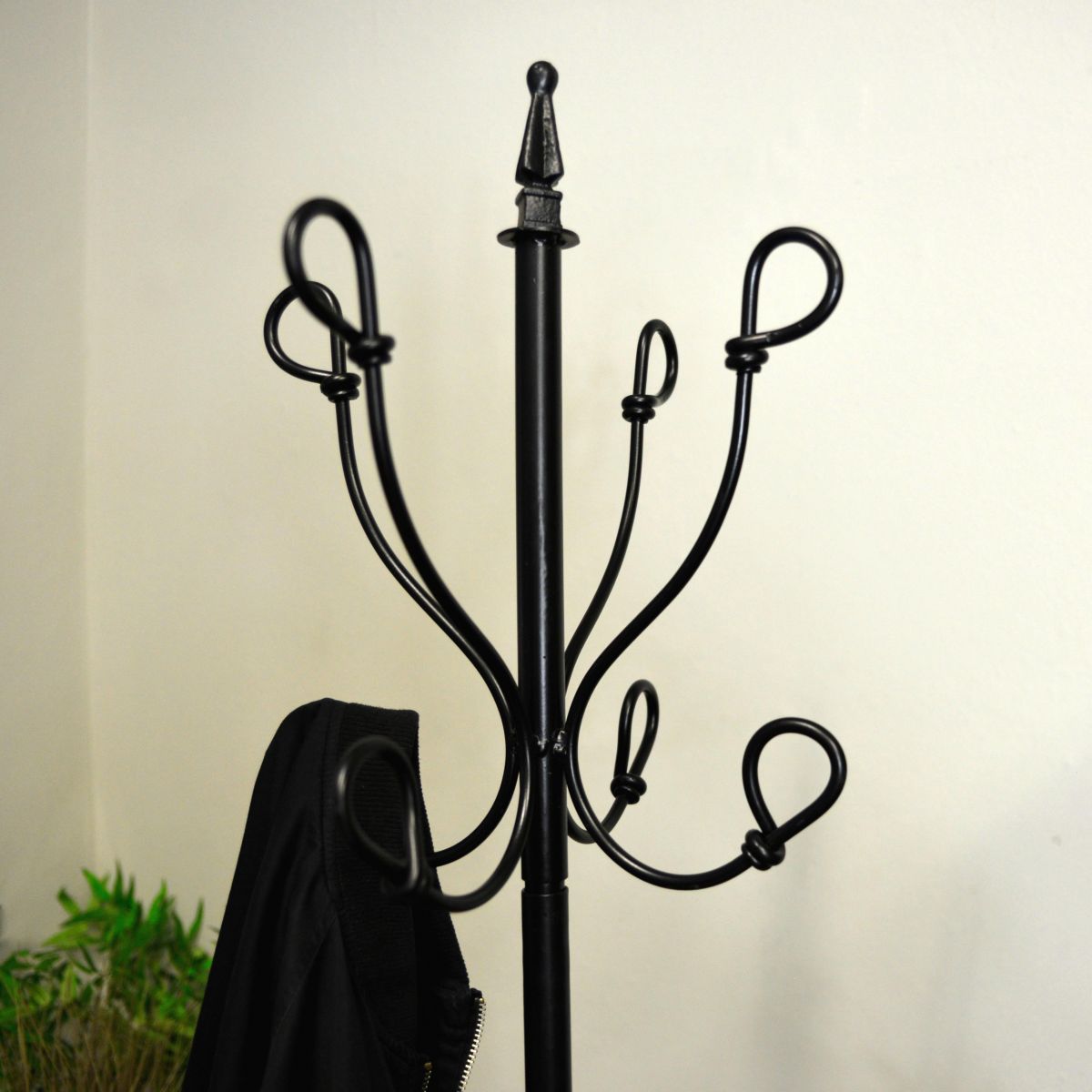 Black Hallway Butler Hat & Coat Stand Hooks