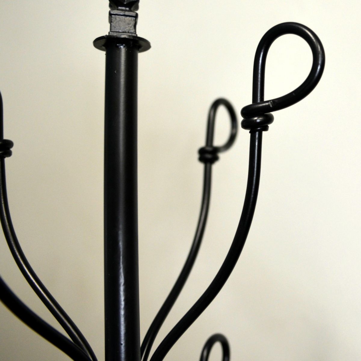 Black Hallway Butler Hat & Coat Stand Hooks Close-Up