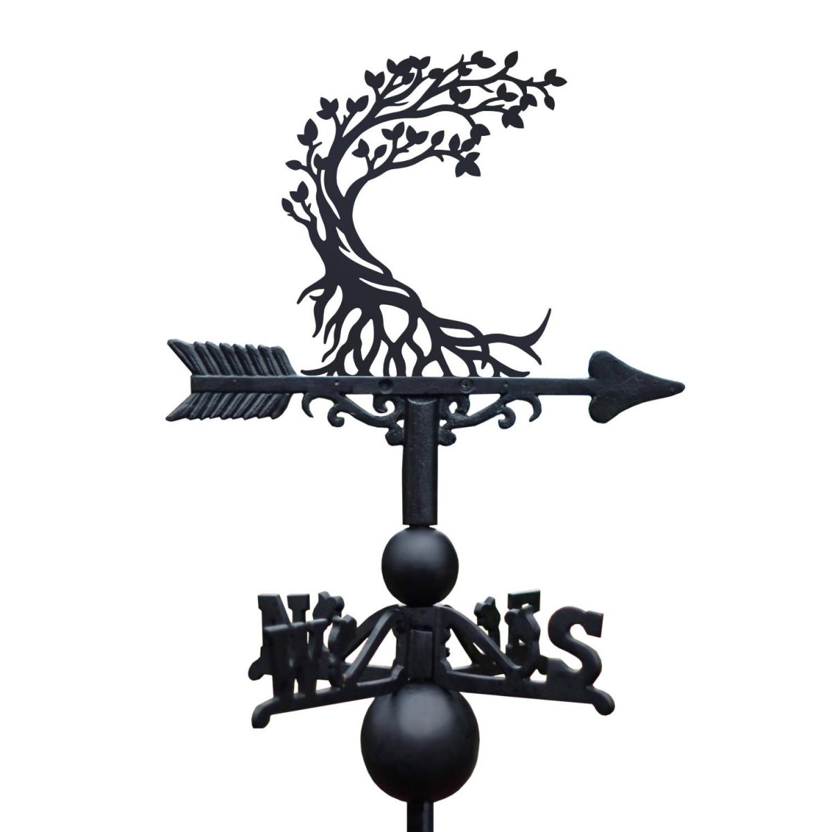 Close-Up of Half Moon "Tree of Life" Topper for Weathervane