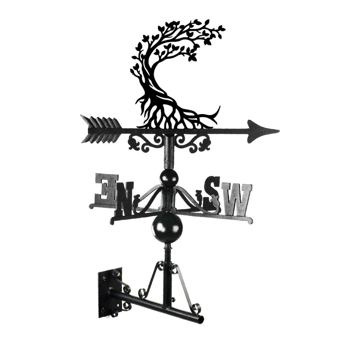 Mounted Half Moon "Tree of Life" Weathervane