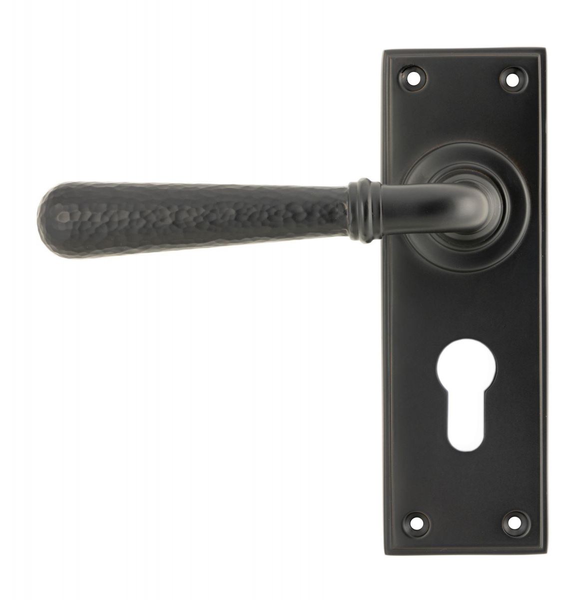 Hammered Aged Bronze Lever Euro Door Handle Hammered Aged Bronze Lever Euro Door Handle