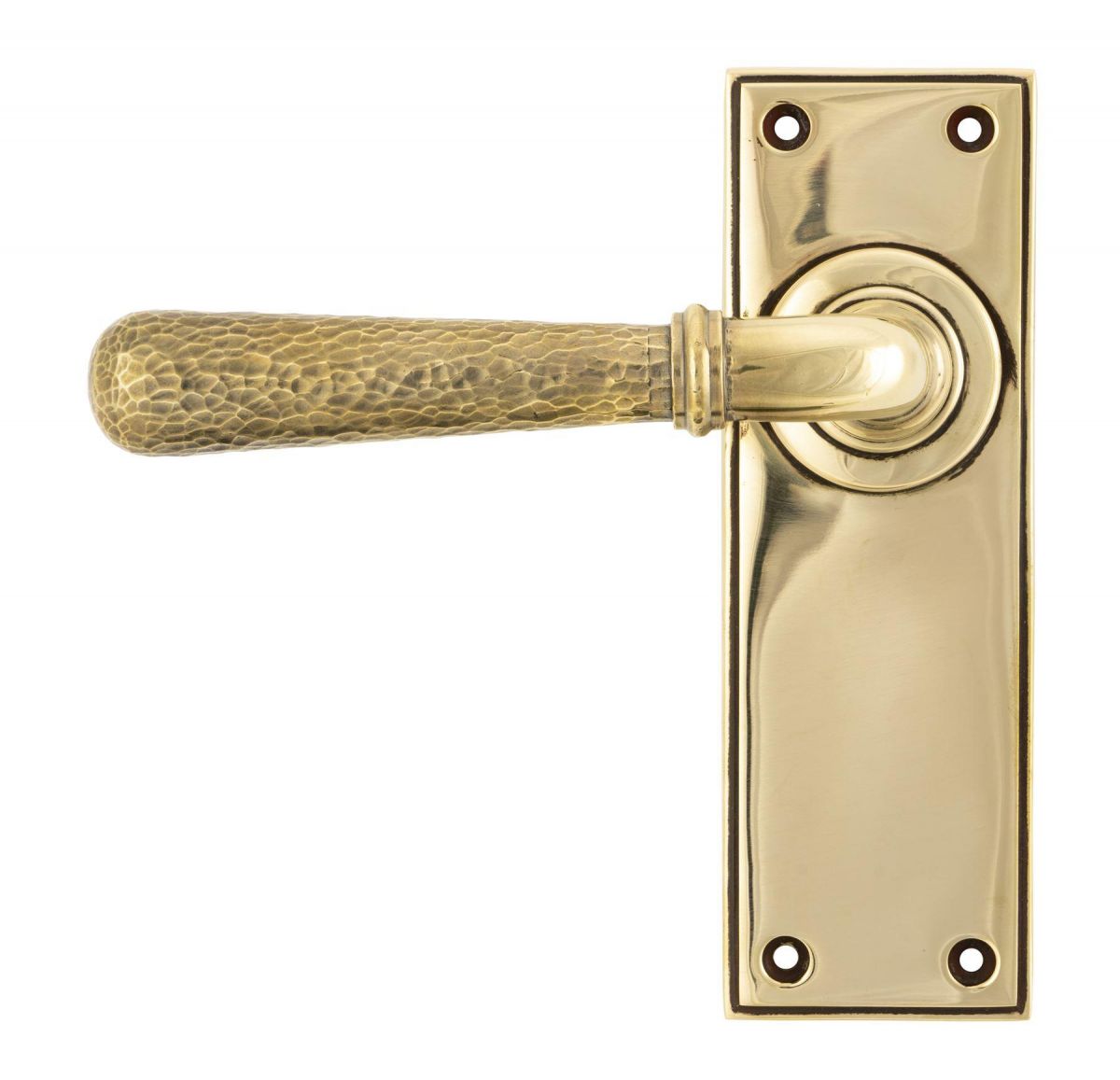Hammered Aged Brass Lever Latch Door Handle