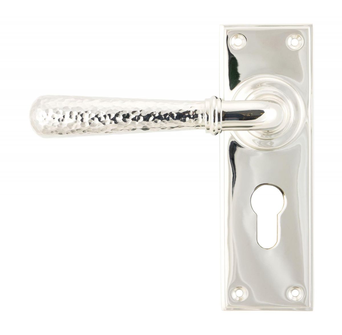 Hammered Polished Nickel Lever Euro Door Handle Hammered Polished Nickel Lever Euro Door Handle