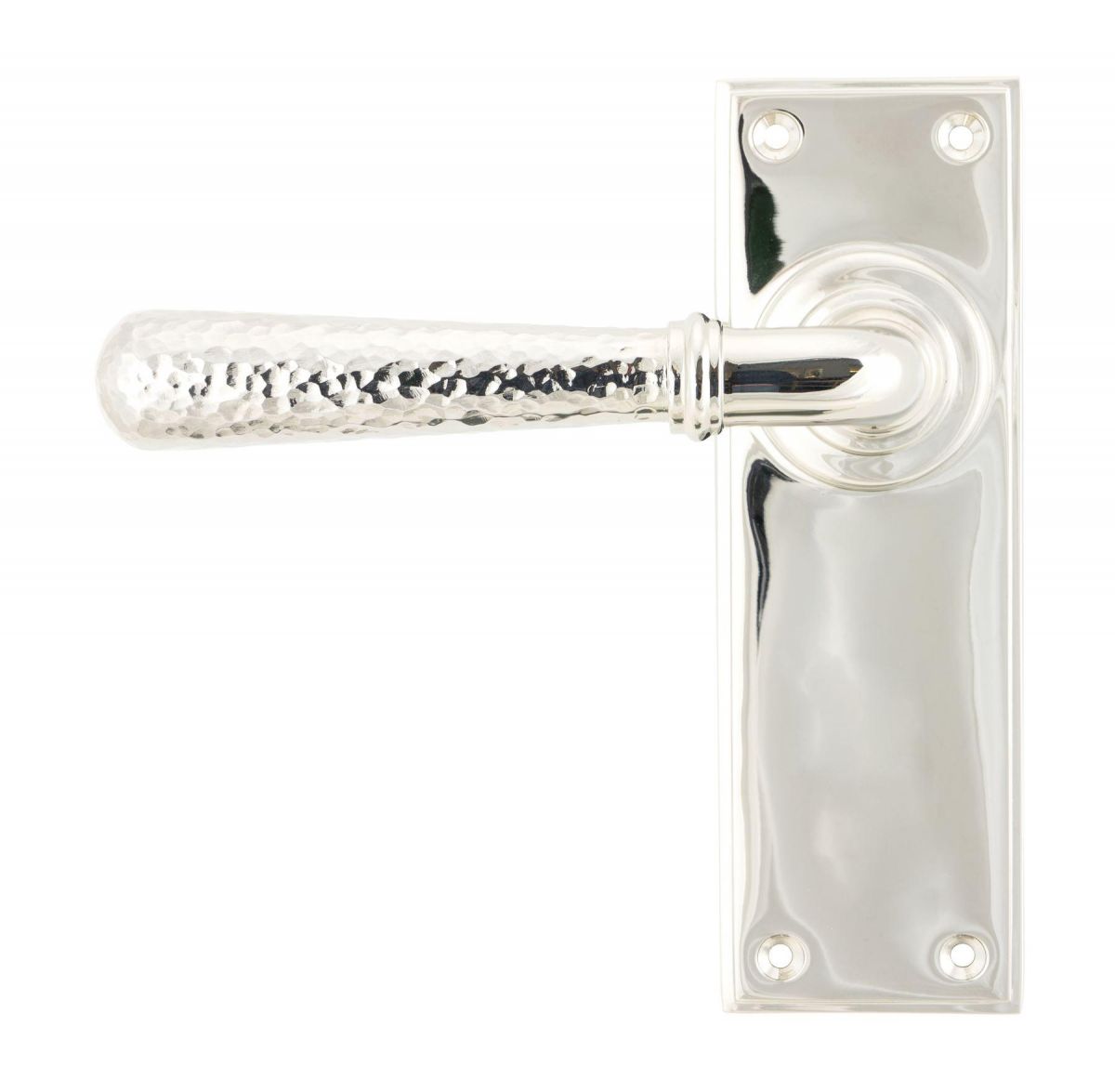 Hammered Polished Nickel Lever Latch Door Handle