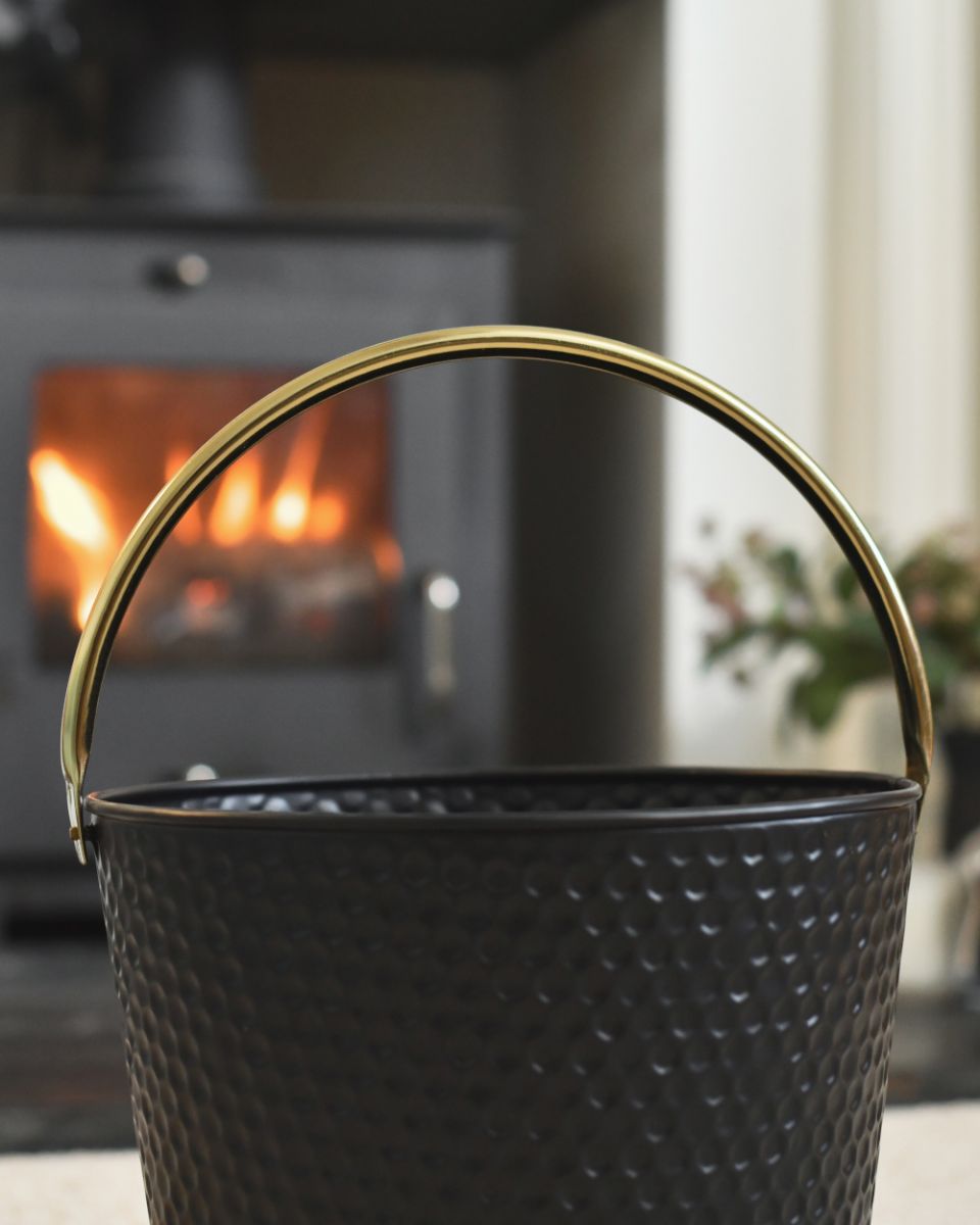 Handle From The Black & Gold Dimpled Steel Log Basket 