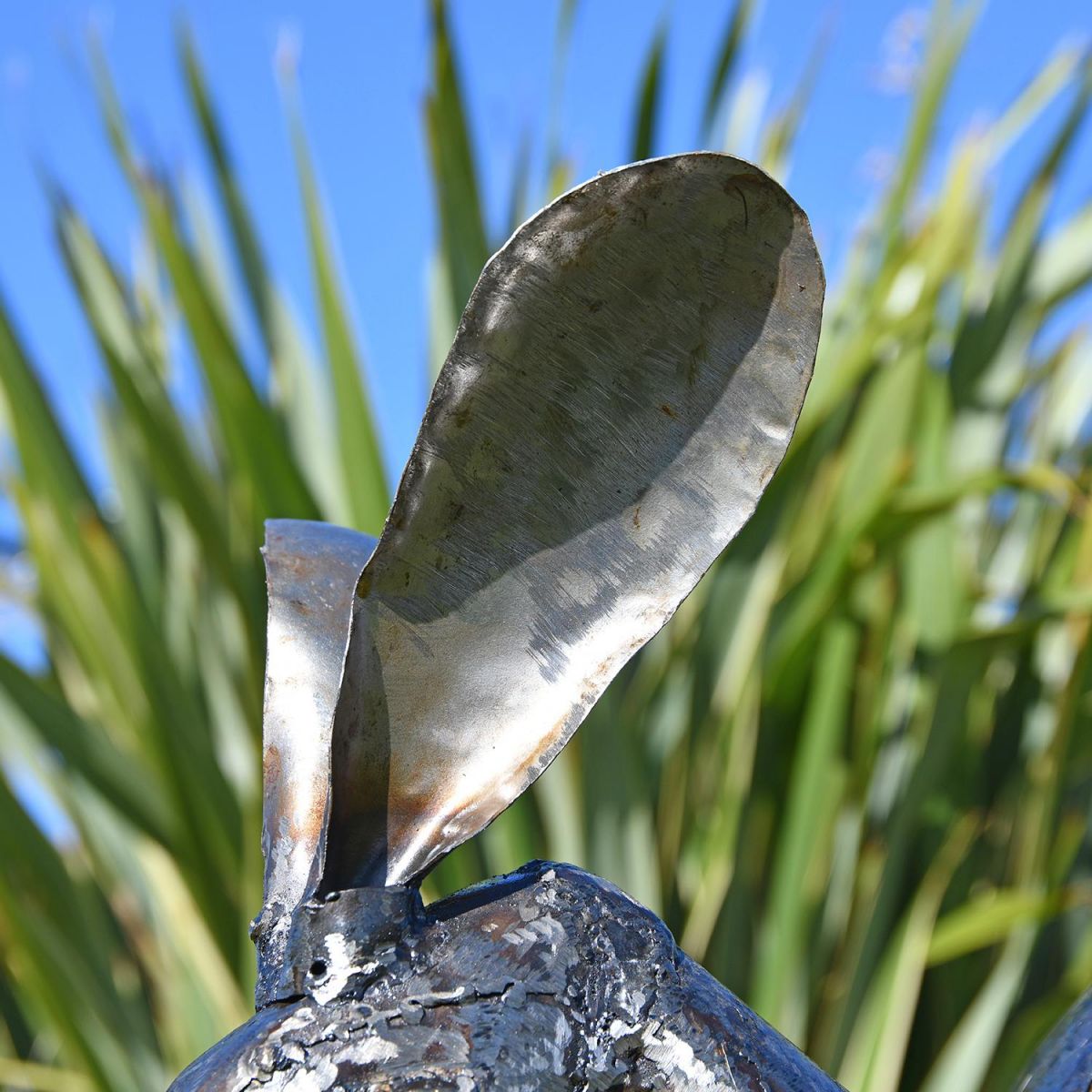 Close-up of the Ears on the Hare Sculpture