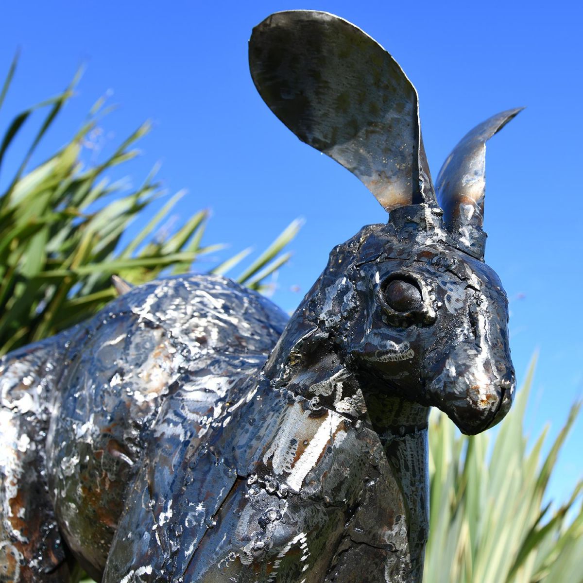 Close-up of the Head of the Hare Sculpture