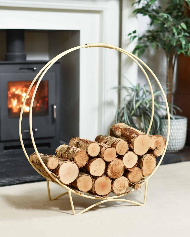“Harewood Park” Cream Contemporary Log Rack & Holder