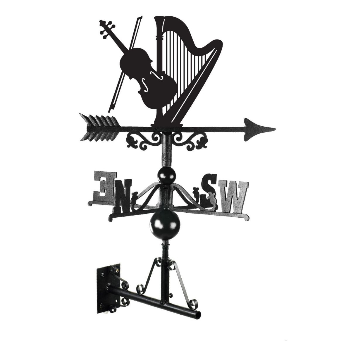 Harp & Violin Duet Weathervane Mounted