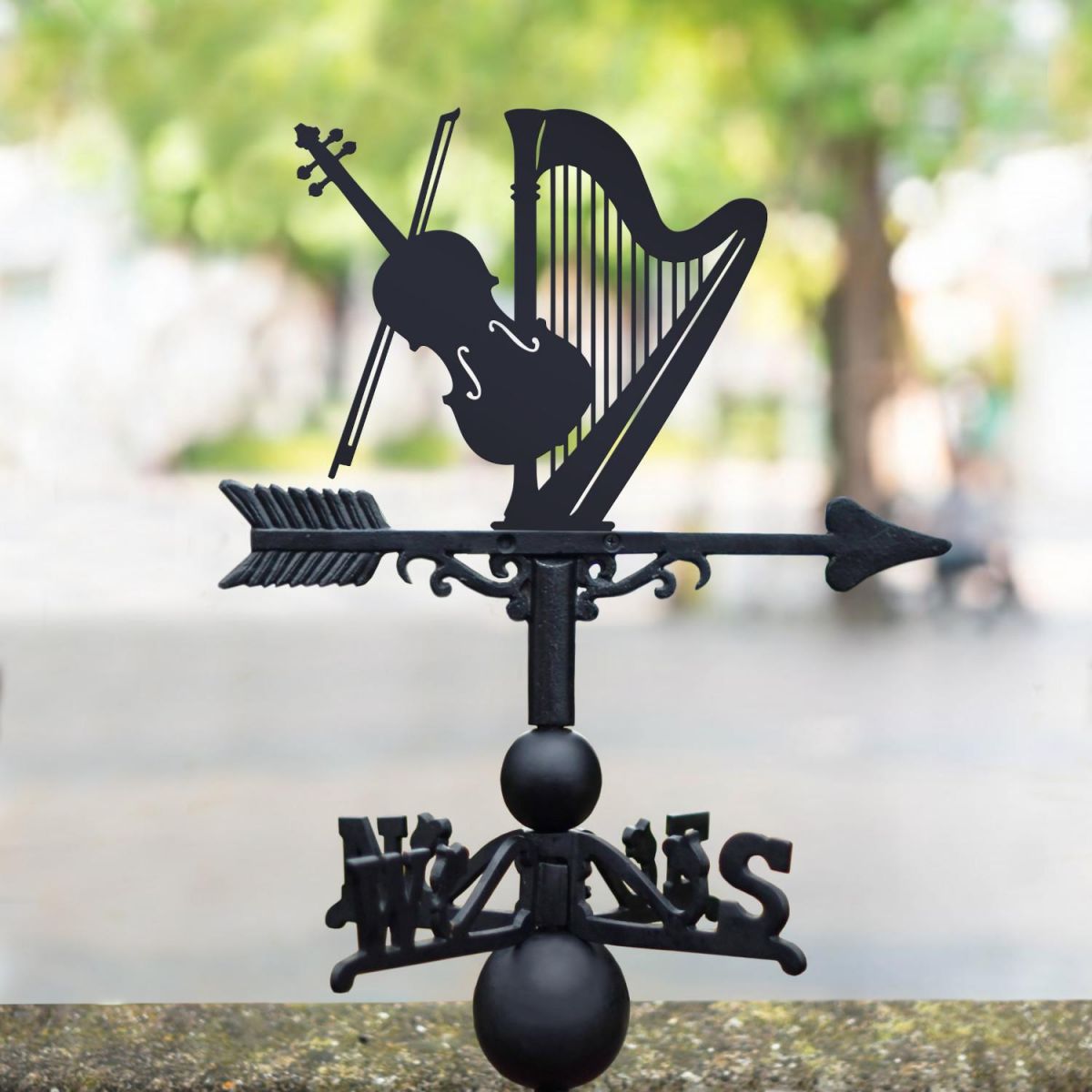 Harp & Violin Duet Weathervane in Situ