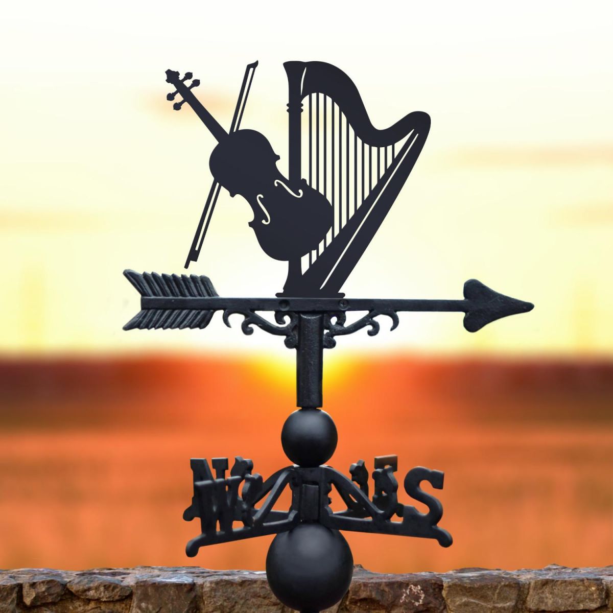 Harp & Violin Duet Weathervane
