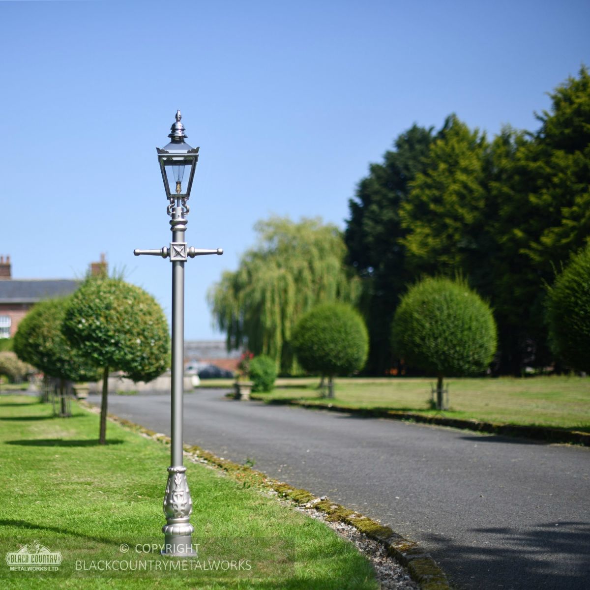 Harrogate Lantern on Silver finished post