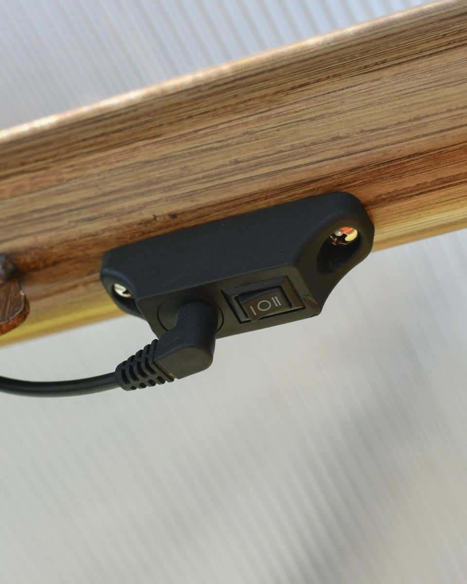 Close up of built in strip light control Close up of built in strip light control