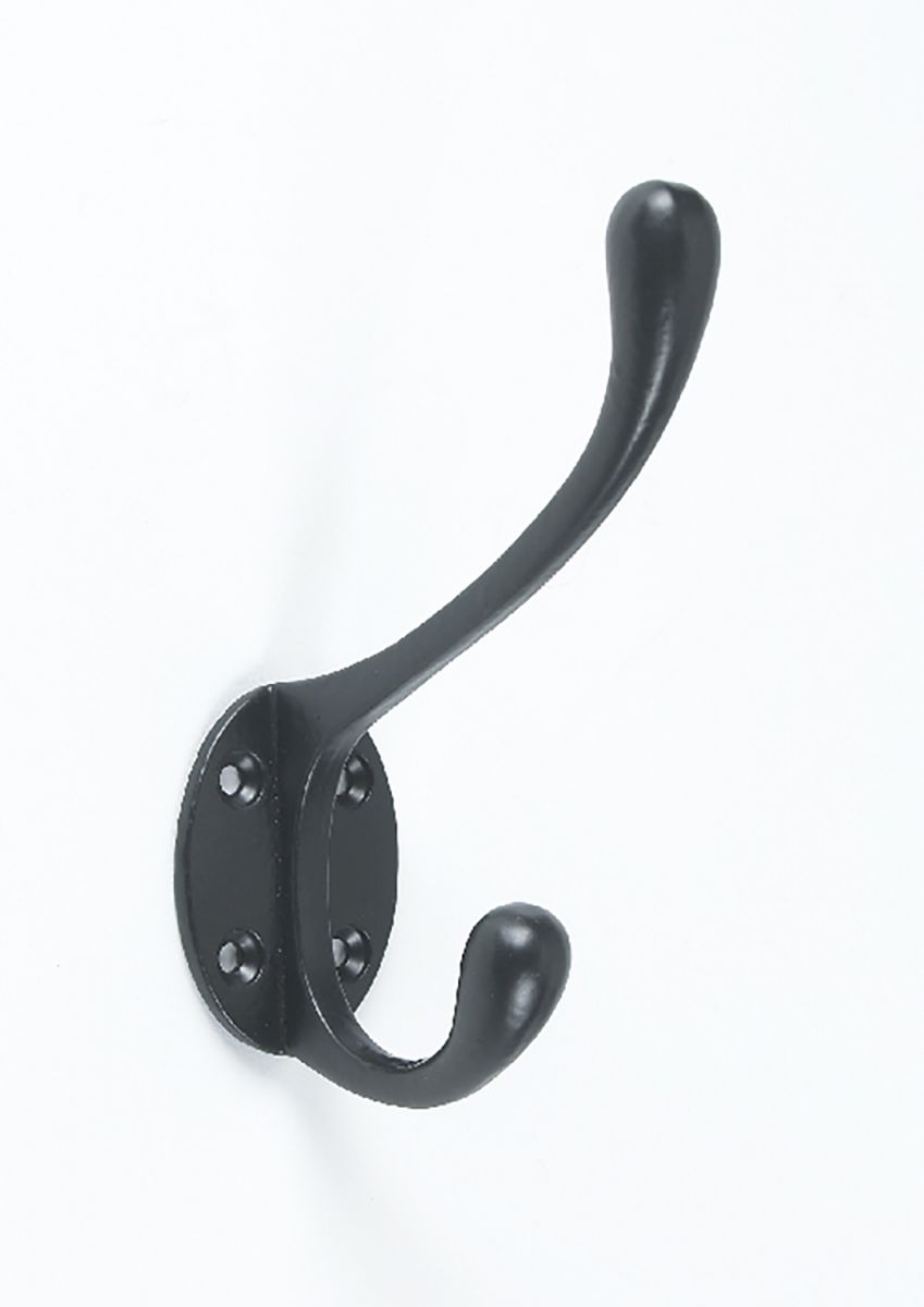 "Hastings" Iron Coat Hook in Black 