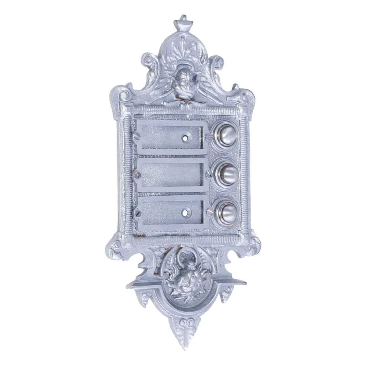 “Hazeldon Park" Satin Chrome Apartment Bell Push 