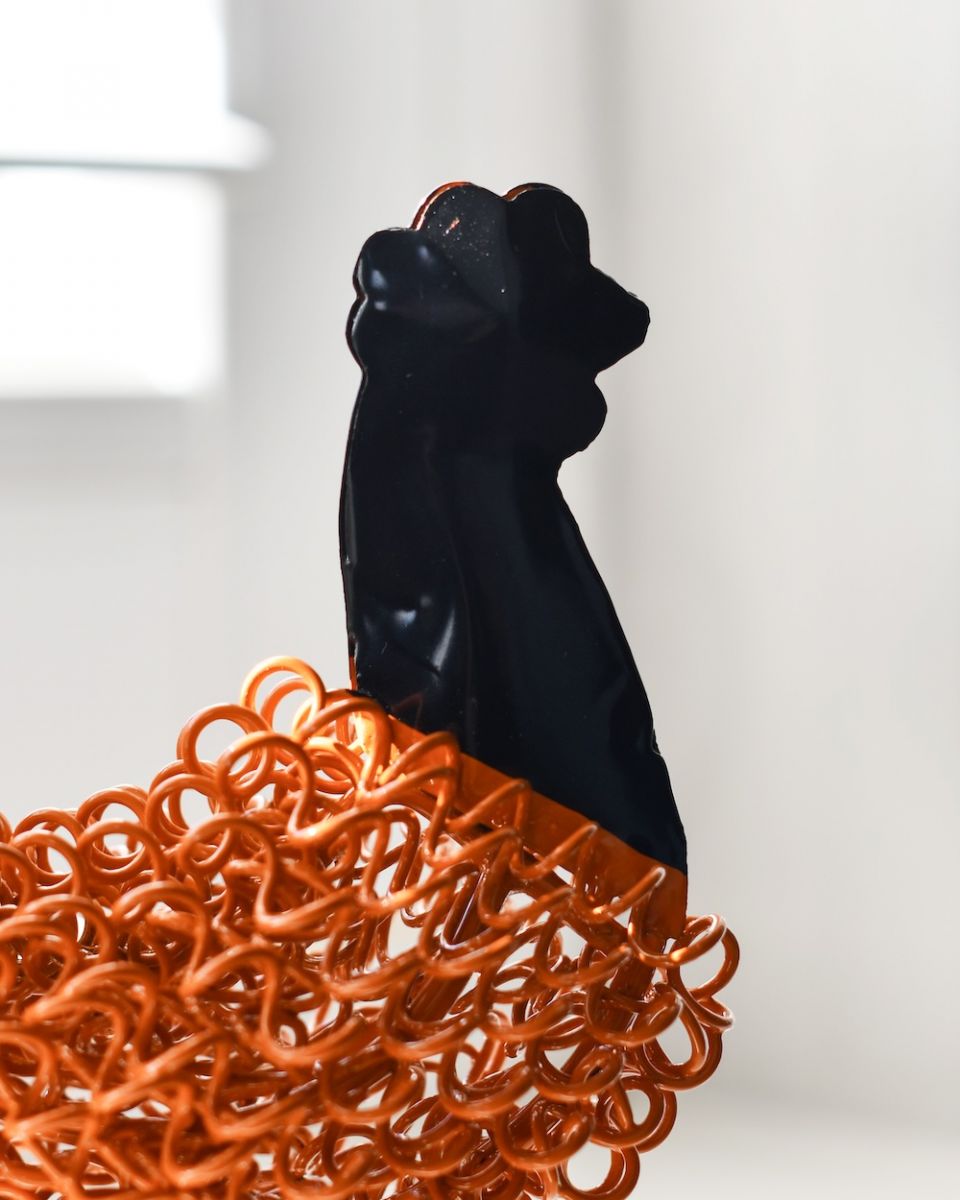 Close up of Head Detail on Recycled Cockerel Art Sculpture Close up of Head Detail on Recycled Cockerel Art Sculpture