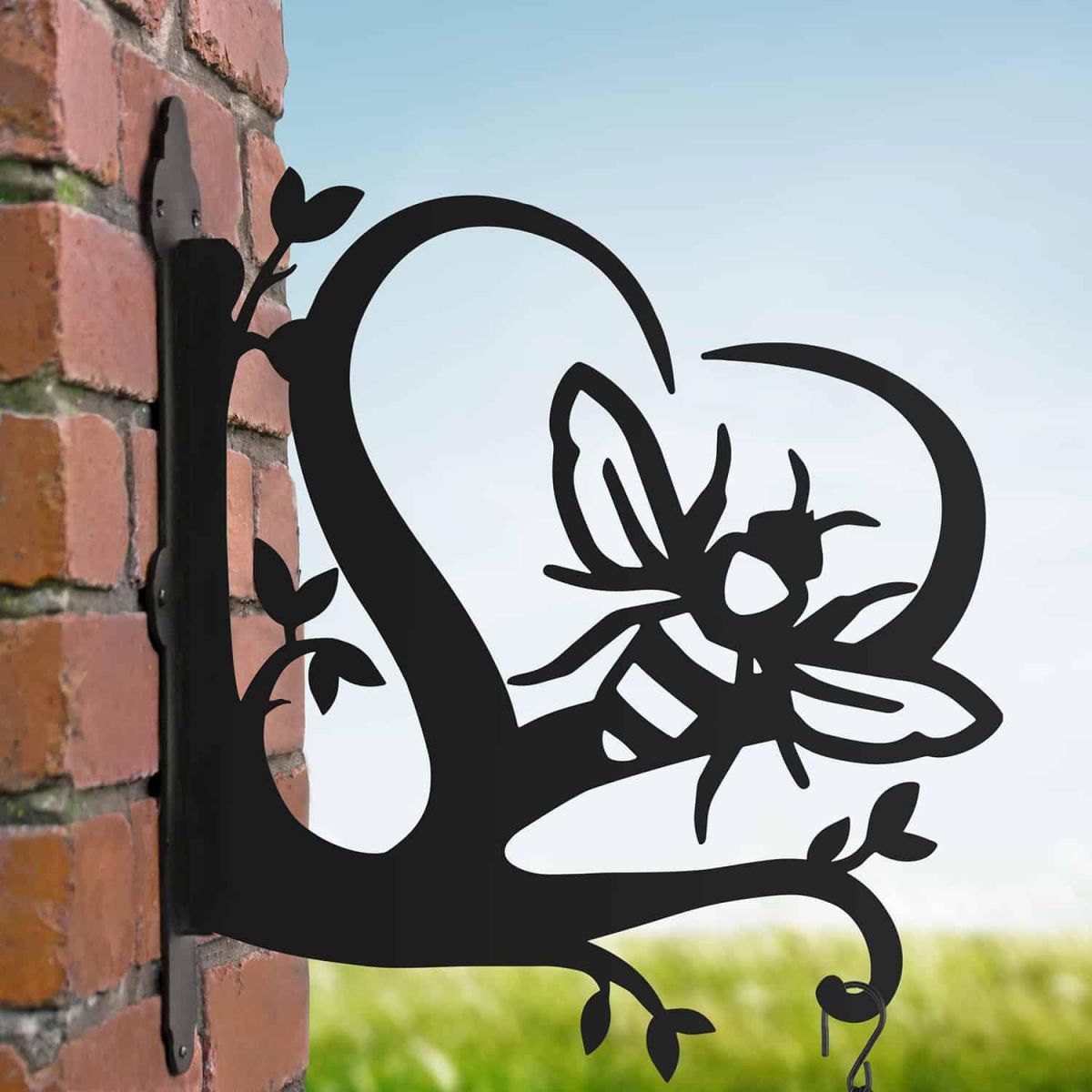 Heart & Bumble Bee Hanging Basket Bracket