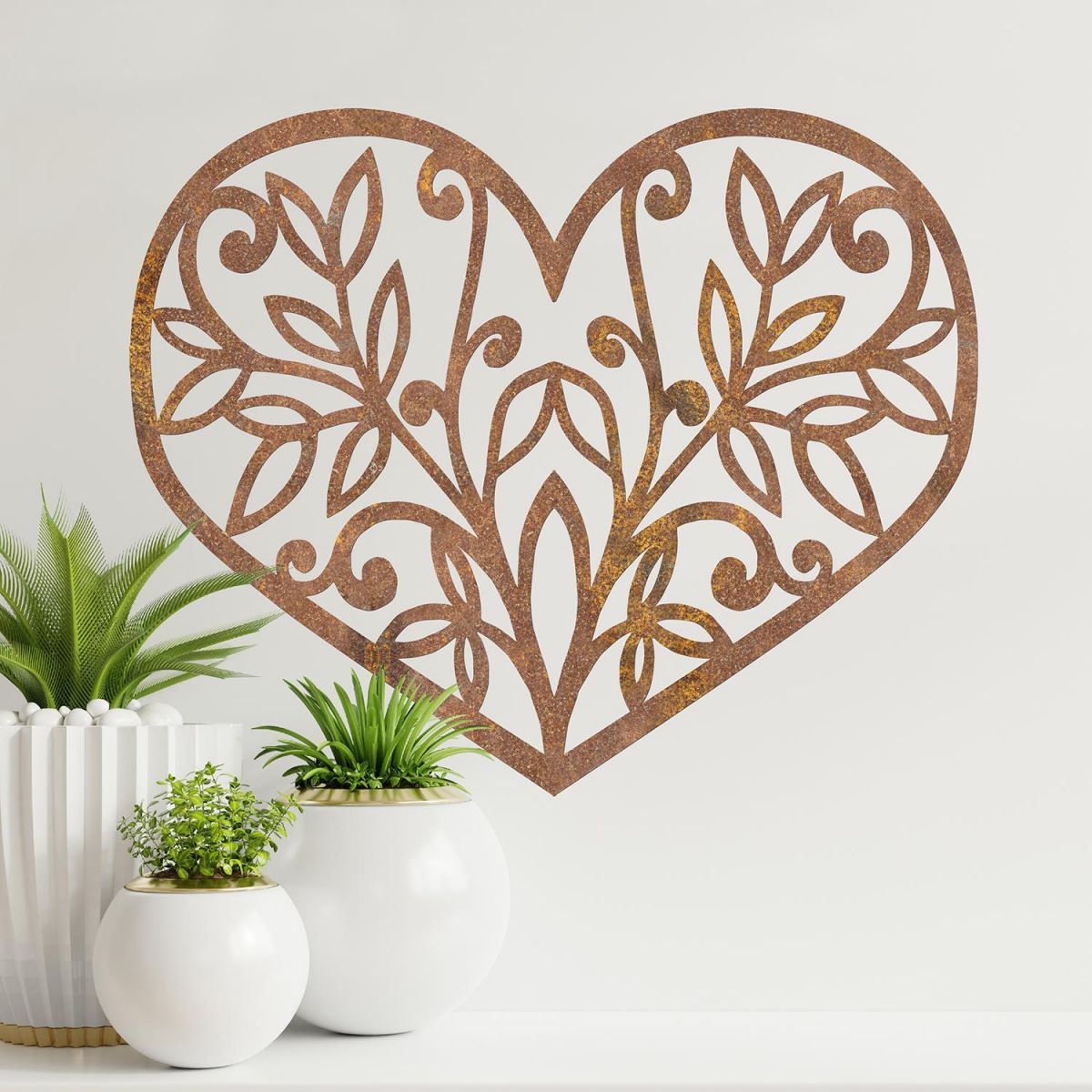 Flower Foliage Heart Wall Art in Situ in the Home