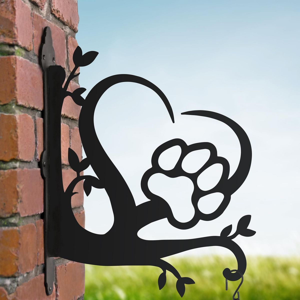 Heart & Paw Print Hanging Basket Bracket