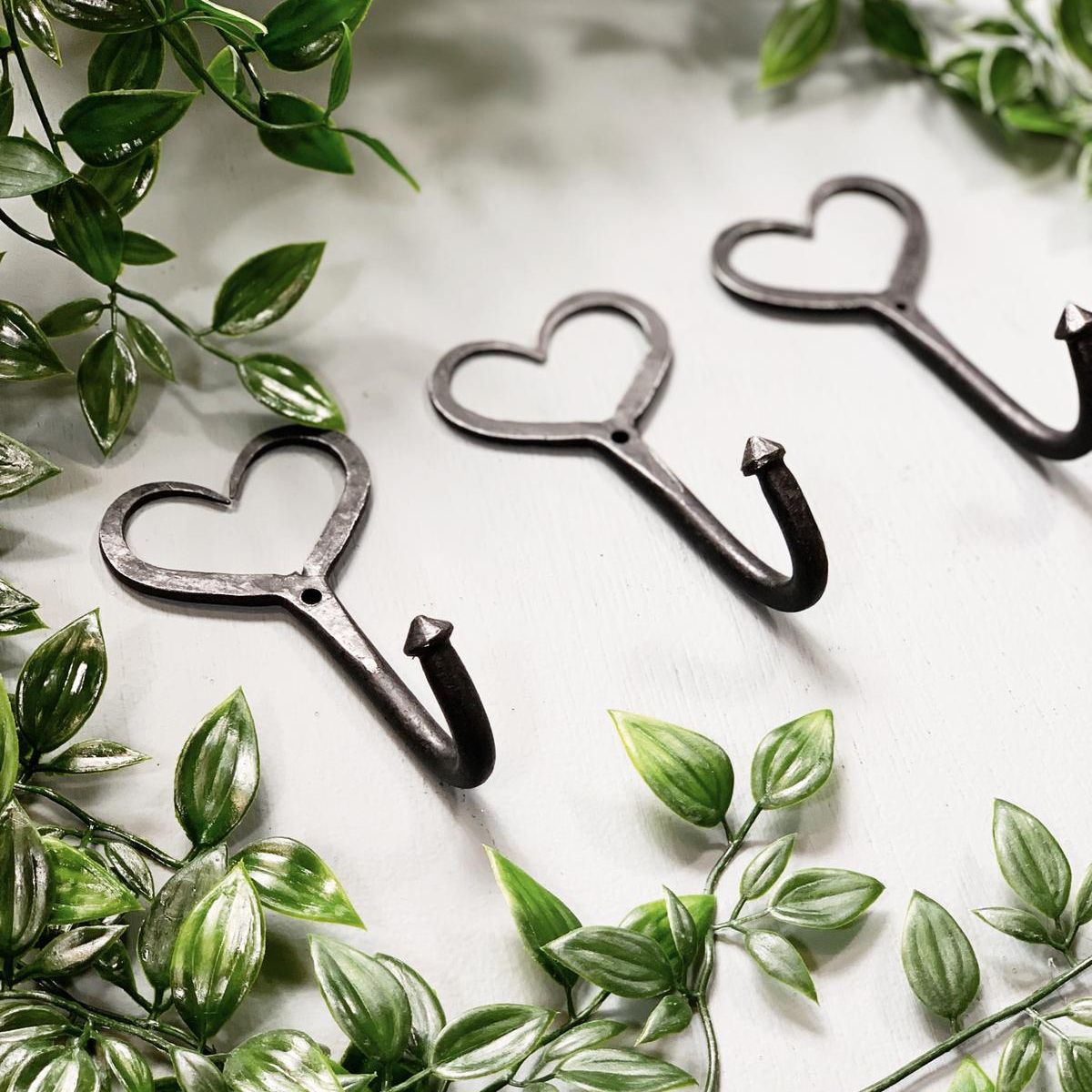 Set of Three Heart Shaped Coat Hooks