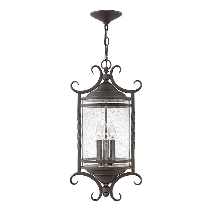 Heaton Ornate Traditional Chain Lantern in Midnight Black