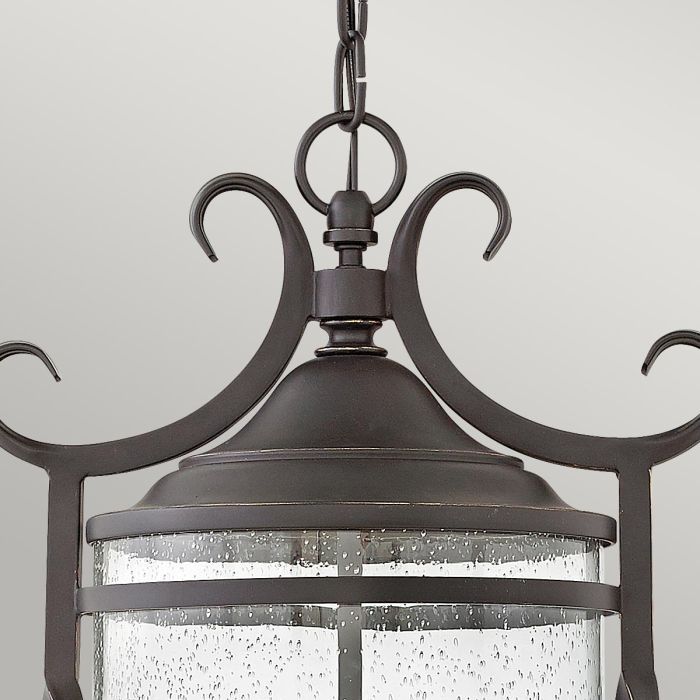 Heaton Ornate Traditional Chain Lantern in Midnight Black Ornate Detailing