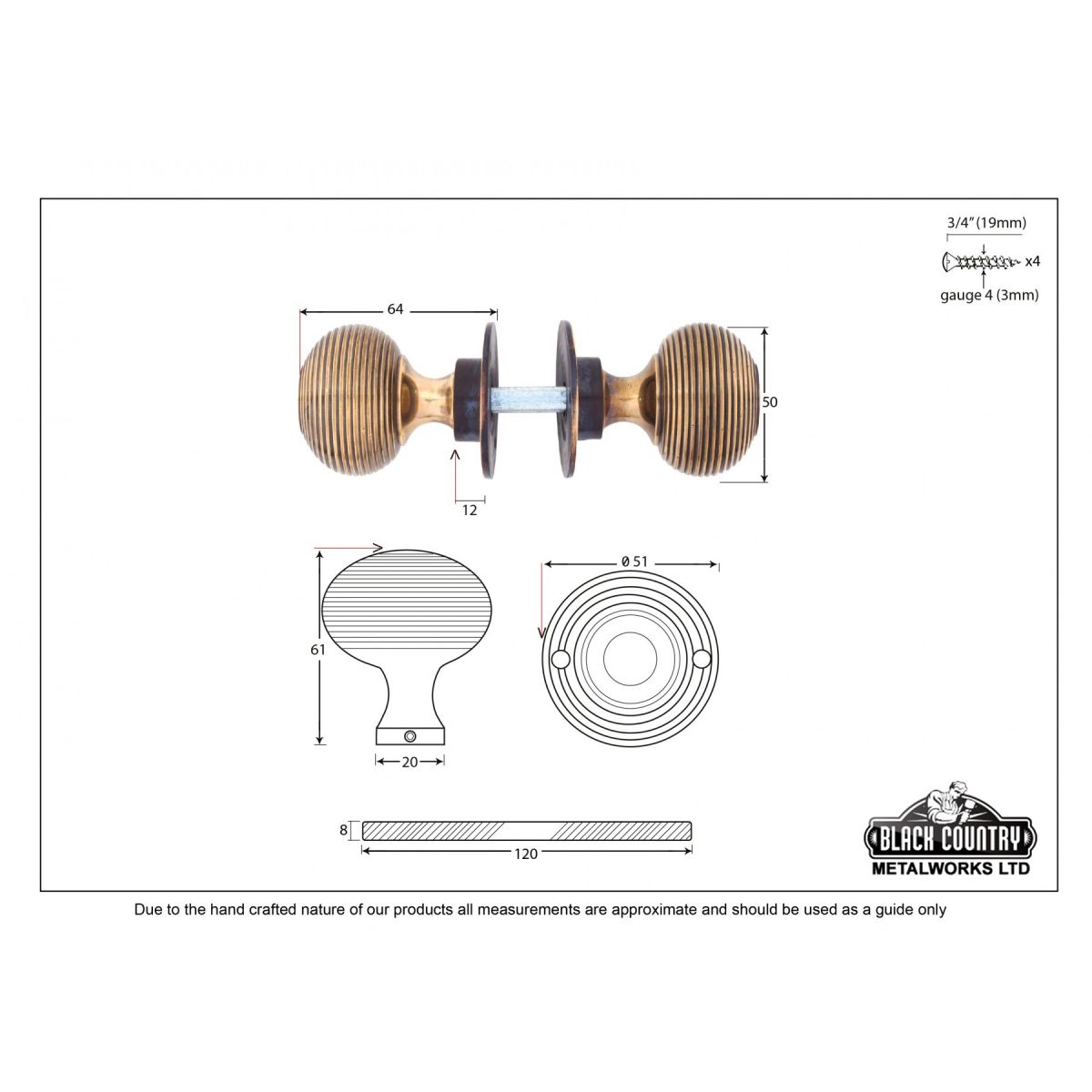 Heavy Duty Antique Brass Beehive Door Knobs Heavy Duty Antique Brass Beehive Door Knobs