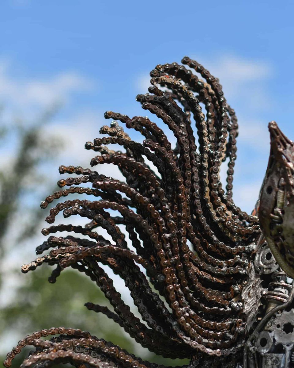 Close-Up of Recycled Chain Metal Material