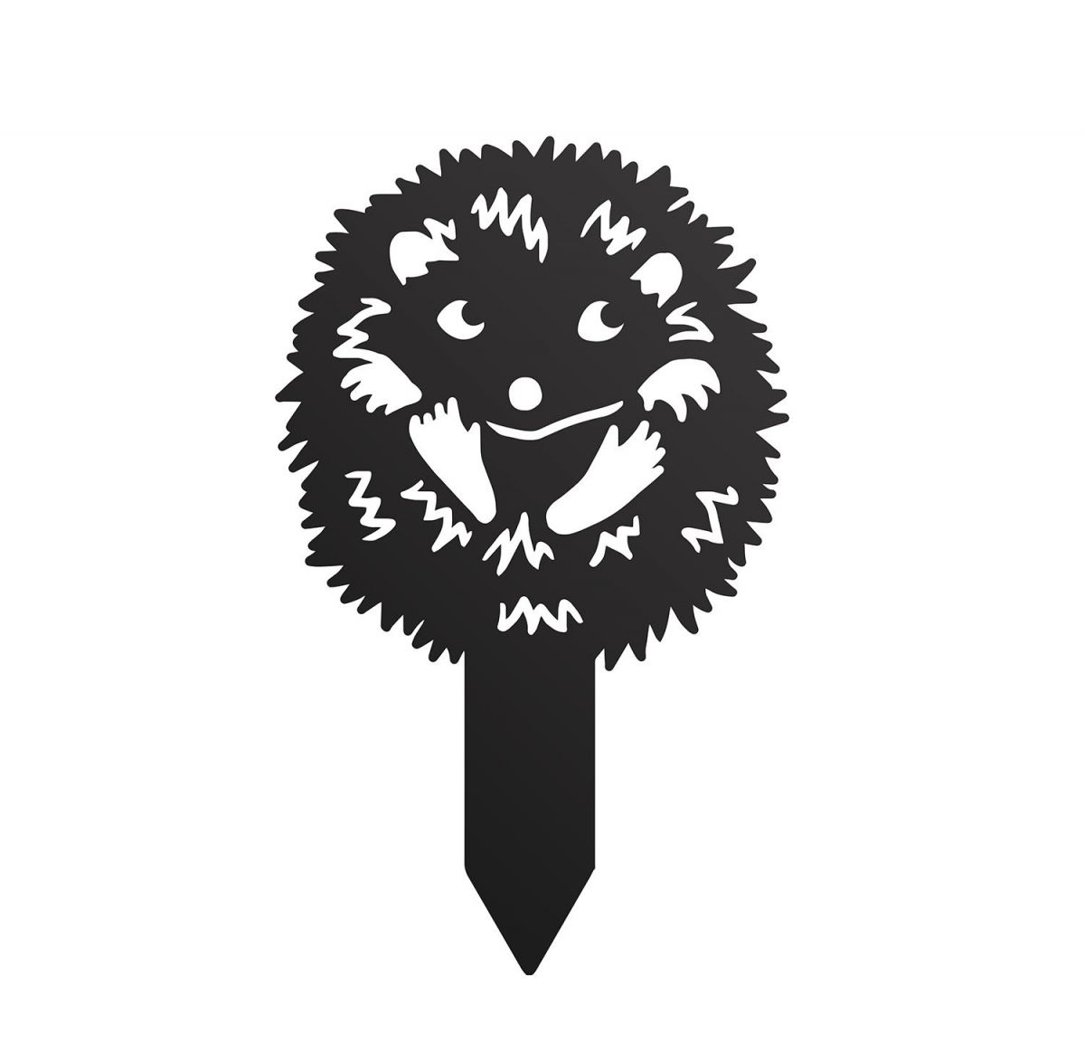 Hedgehog Iron Silhouette Facing Forward in a Black Finish