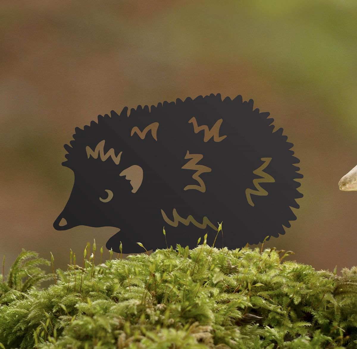 Hedgehog Iron Silhouette Facing Left in the Garden