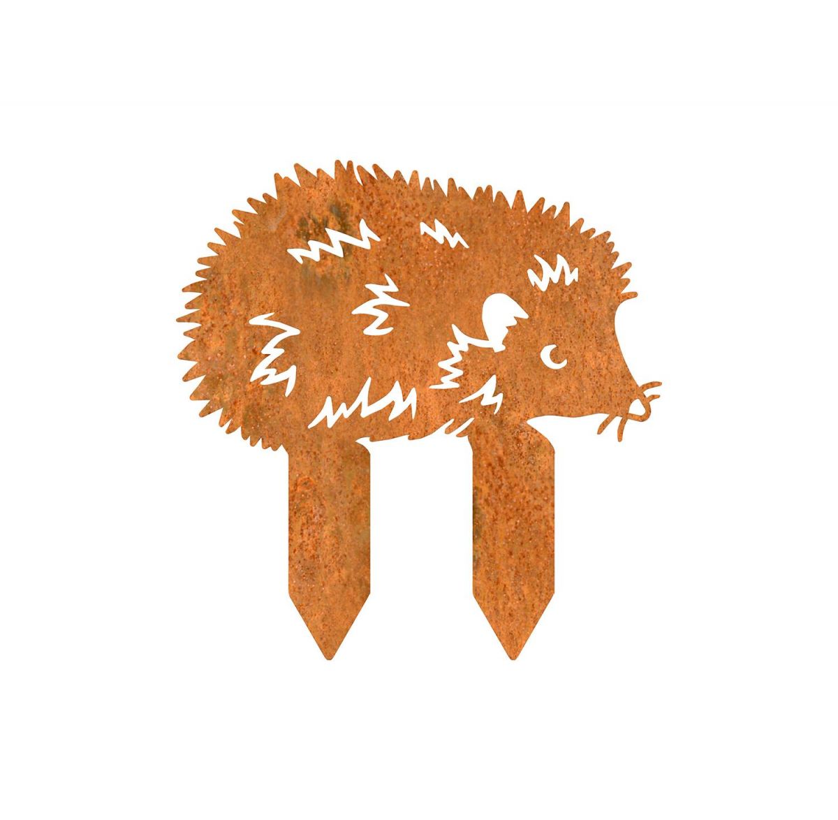 Hedgehog Iron Silhouette Facing Right in a Rustic Finish