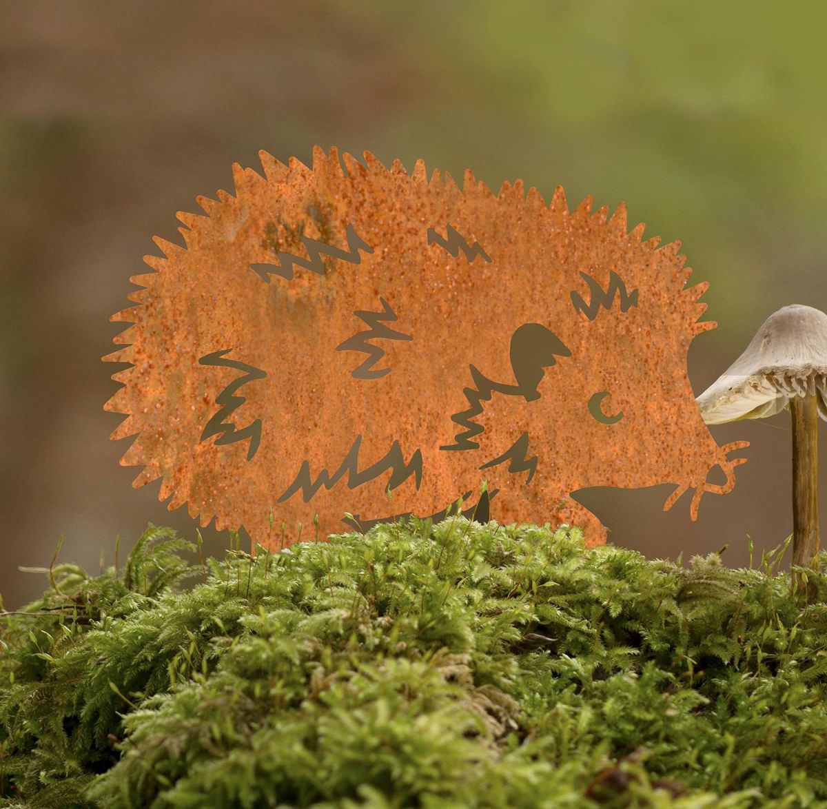 Hedgehog Iron Silhouette Facing Right in Situ