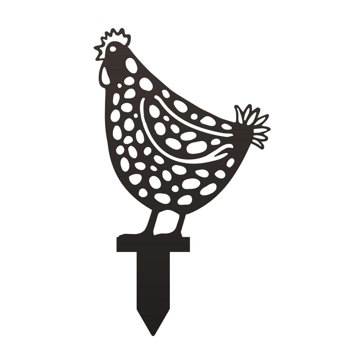 Black Spotted Hen Silhouette with Spike