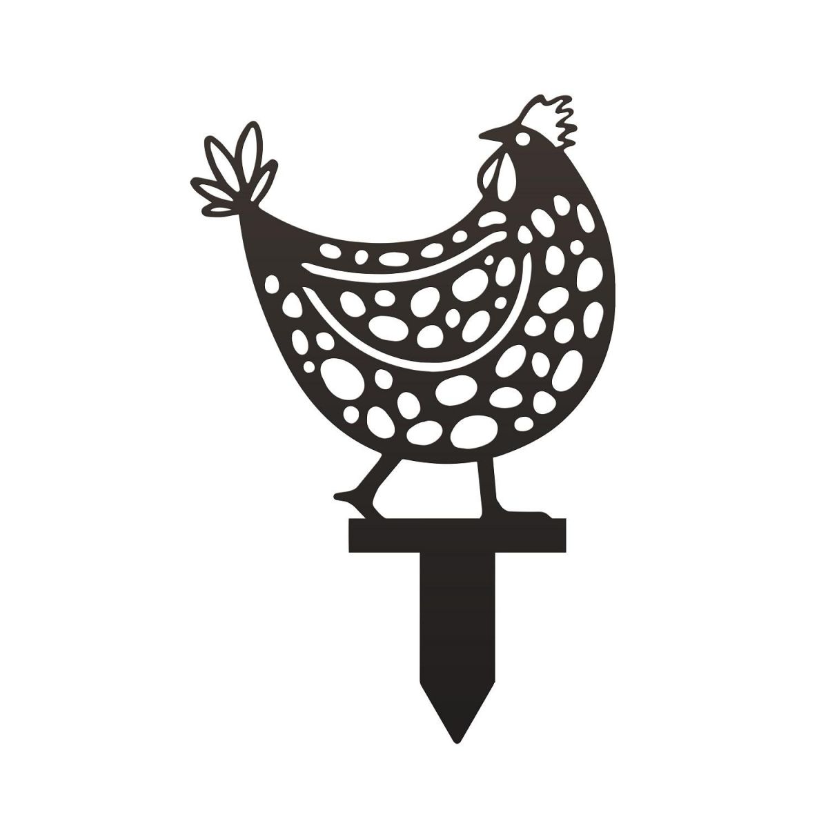 Black Clucking Spotted Hen Silhouette with Spike Black Clucking Spotted Hen Silhouette with Spike