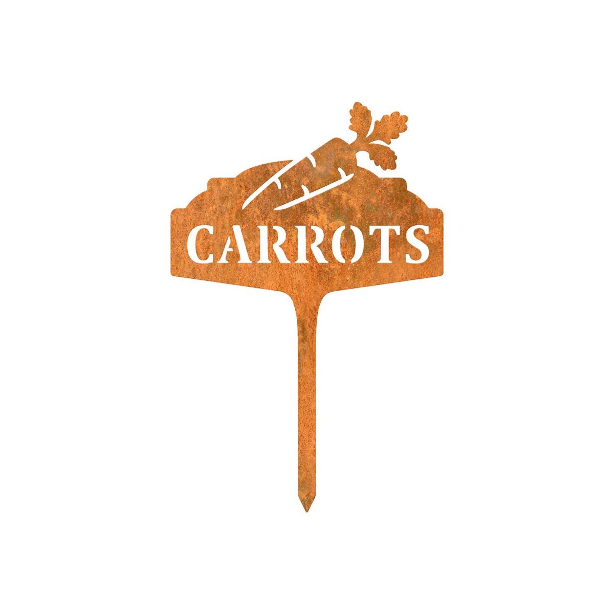"Carrots" Vegetable Label in a Rustic Finish