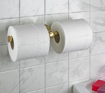 Double Button End Toilet Roll Holder