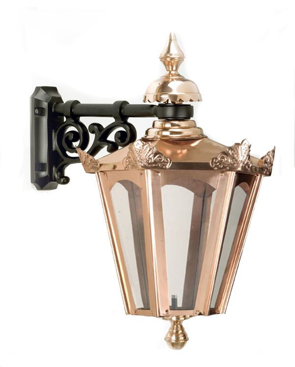 Copper Hexagonal Wall Lantern 60 x 34cm