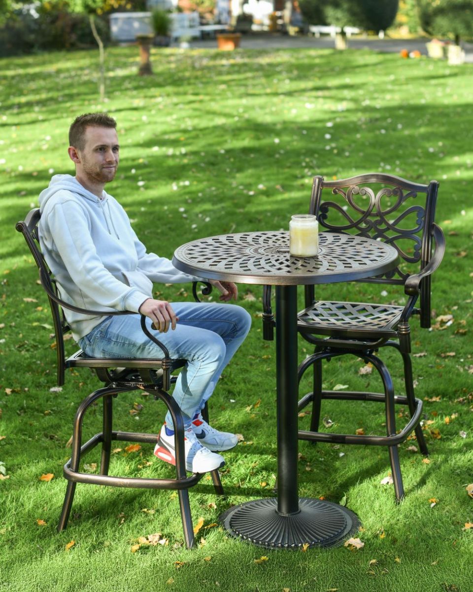 Scale image of Antique Copper Two Seater High Bistro Set Scale image of Antique Copper Two Seater High Bistro Set