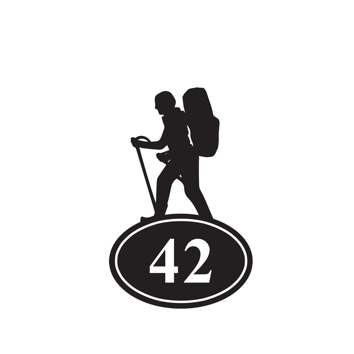 Hiking Iron House Number Sign Finished in Black With White Numbering Hiking Iron House Number Sign Finished in Black With White Numbering