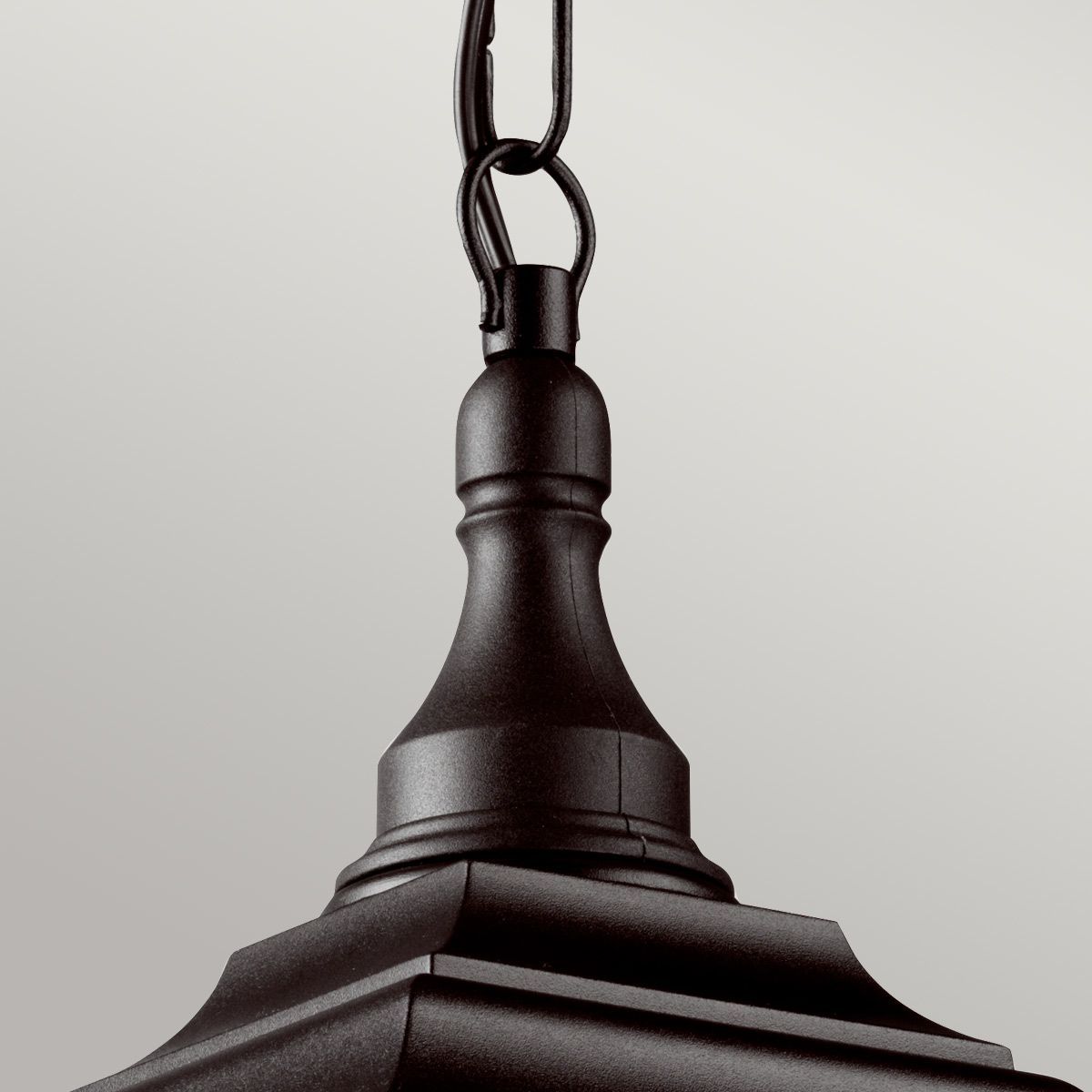 "Hill-Top" Single Bulb Traditional Hanging Chain Lantern in Midnight Black "Hill-Top" Single Bulb Traditional Hanging Chain Lantern in Midnight Black