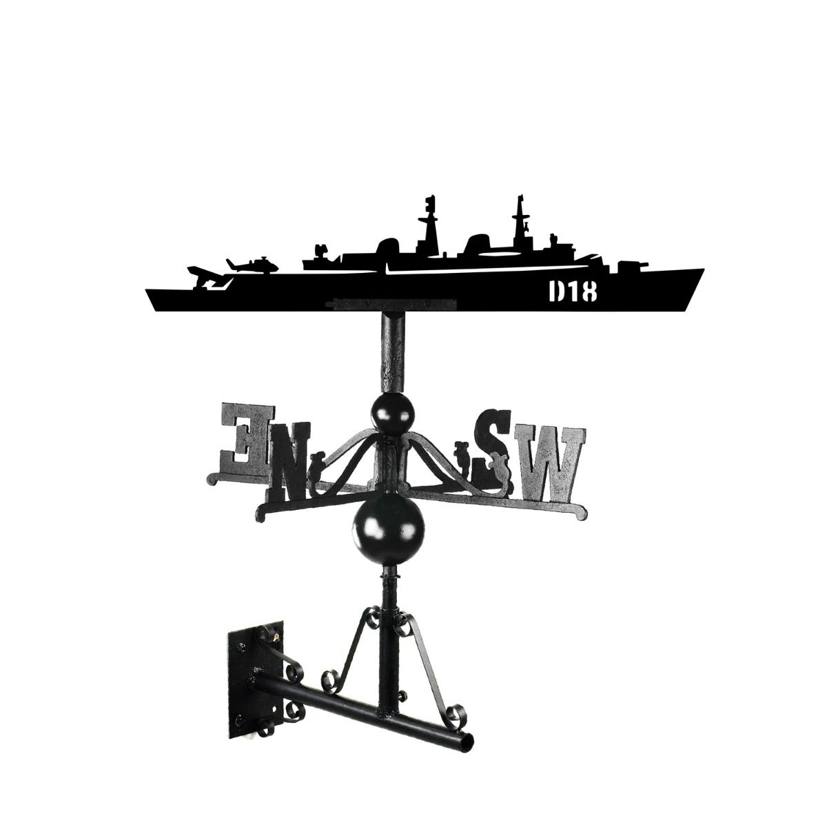 HMS Antrim D18 Weathervane on White Background