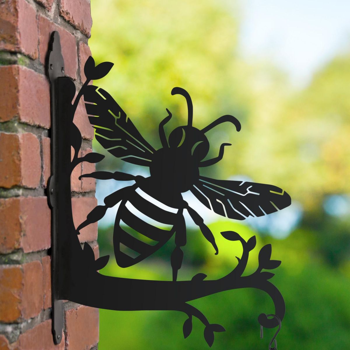 Hanging Basket Bracket with Honey Bee Topper