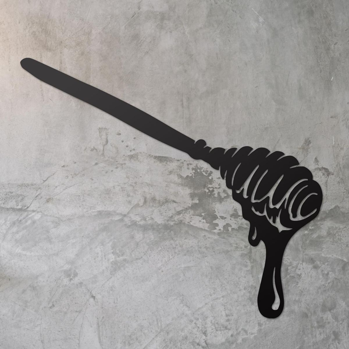 Honey Spoon Wall Art on a Rustic Grey Wall