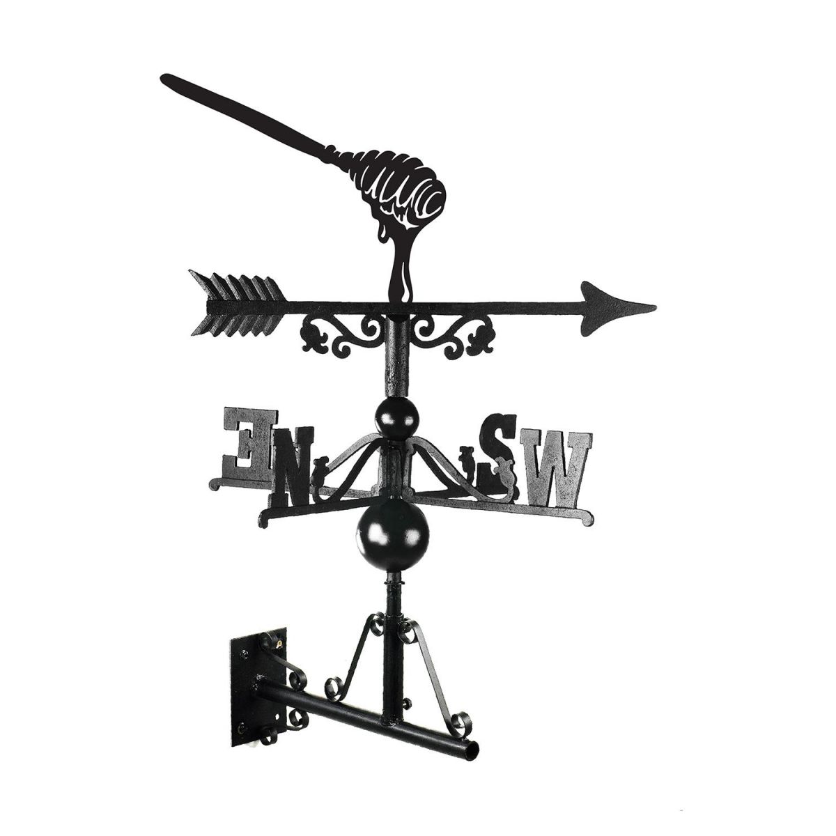 Honey Spoon Weathervane Created From Iron and Finished in Black