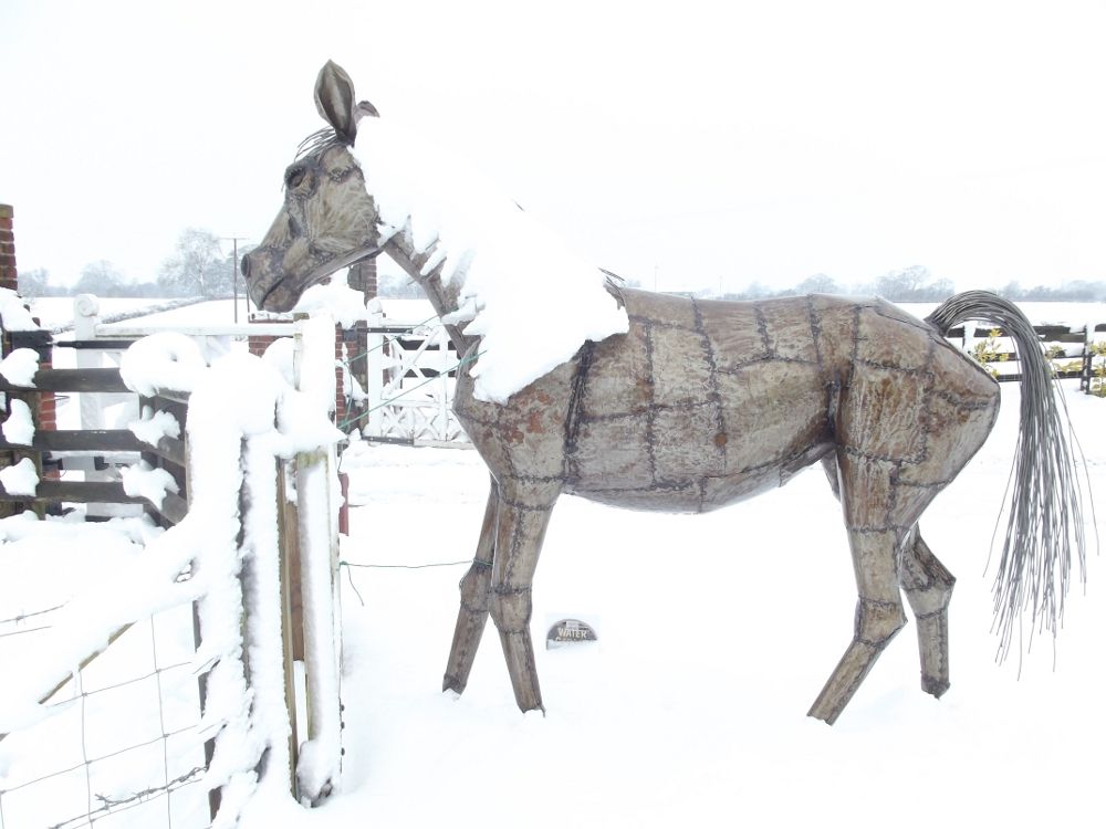 “Brigadier Gerard” Horse sculpture hand made in fabricated steel