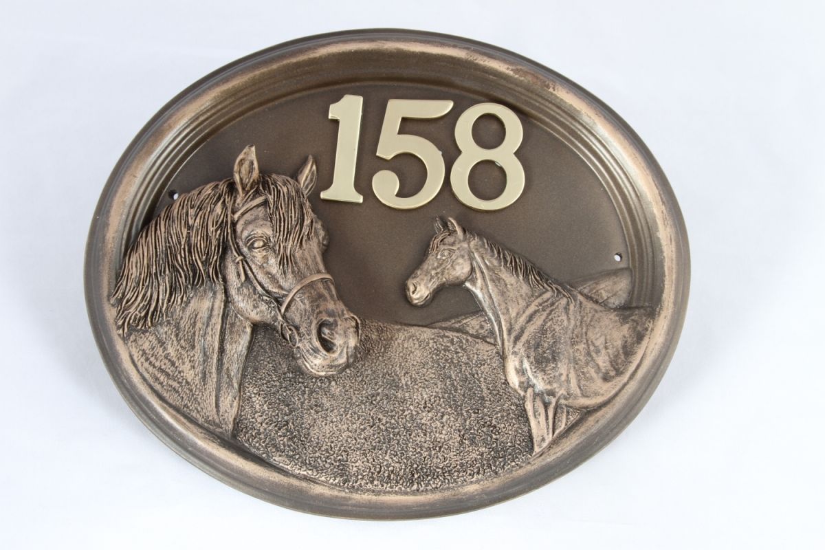 "Sanshire Stallion" Horse Number Sign Bronze
