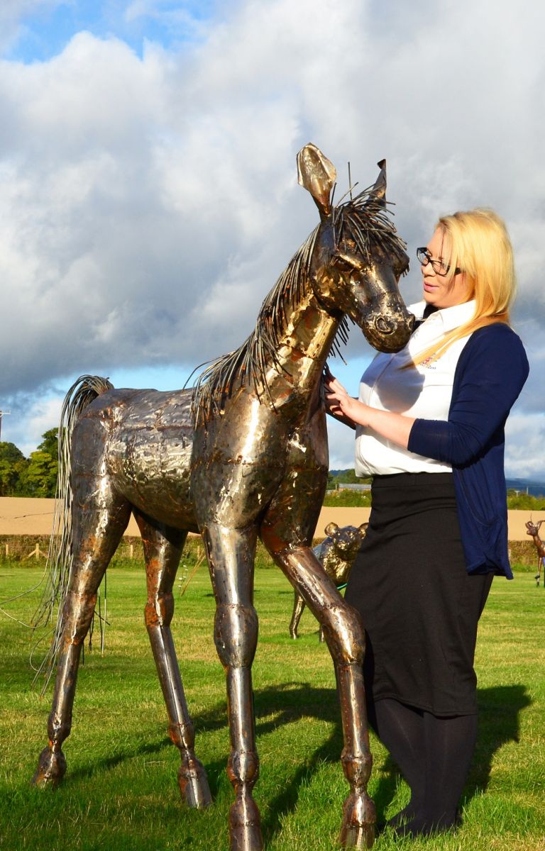Hand Made Fabricated Steel Horse Sculpture