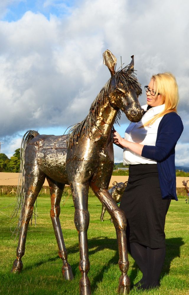 Hand Made Fabricated Steel Horse Sculpture